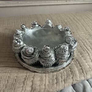 Silver Cupcake Pillar Candle Holder Plant Homeworx by Slatkin